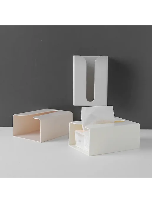Нет бренда Пластиковая коробка для салфеток white, белый, фото 7
