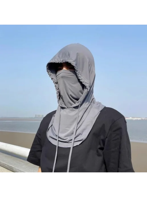 Балаклава-маска из полиэстера для велоспорта Gray ArmSleeves, серый, фото 6