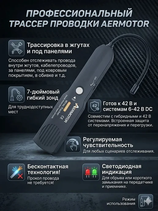 Трекер обрыва цепи автомобильный EM415PRO 6-42B, вариант, фото 7