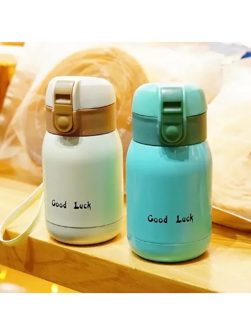 Нет бренда Мини-термос Goodluck из нержавеющей стали Зеленый, Green, зеленый, фото 4