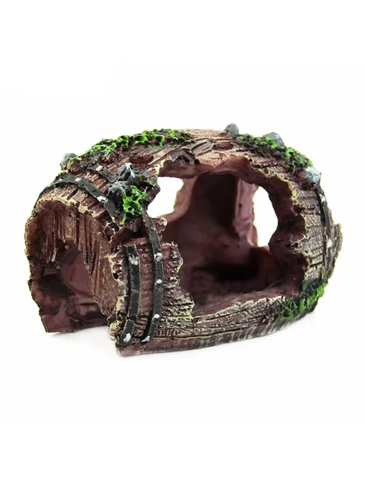 Нет бренда Декоративный элемент для аквариума, укрытие для рыб из смолы, зеленый, фото 2