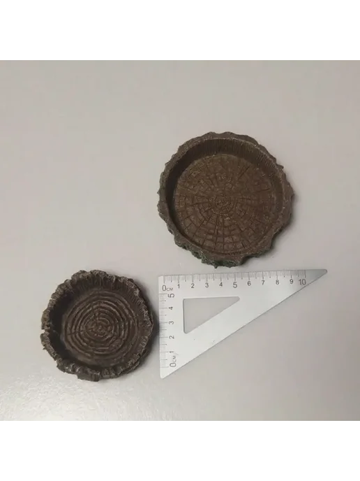 Нет бренда Чаша для воды в форме пенька для рептилий, смола Diameter 9C, коричневый, фото 6
