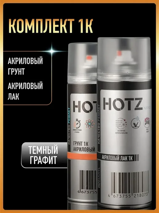 Грунтовка для авто 1K, Комплект аэрозольный Грунт + Лак, вариант