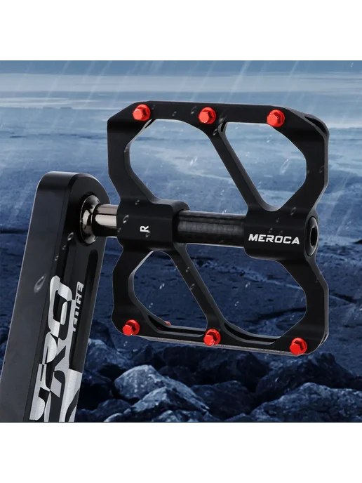 MEROCA Педали для BMX из алюминиевого сплава Черный, Black P, черный, фото 5