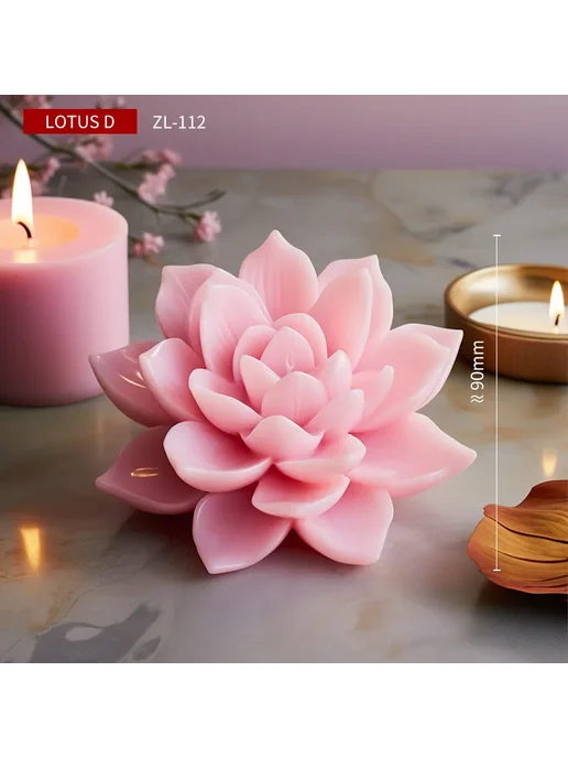 LONTL Силиконовые формы для свечей Лотос Розовый, 83002533, розовый, фото 5