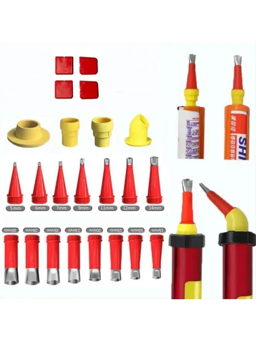 Нет бренда Насадки для герметика из нержавеющей стали 28pcs, 28 шт, фото 2