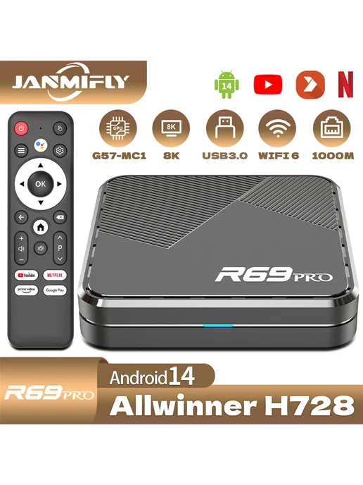 MORTAL R69 PRO Android TV Box, 2GB 16GB, AU Plug, 4 ГБ, 64 ГБ, фото 2