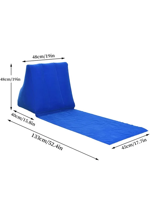 Надувная треугольная подушка для поддержки спины MT-Q003 blu, синий, фото 7