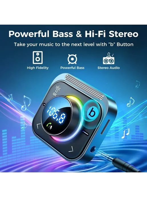 Joyroom Автомобильное Зарядное Устройство Bluetooth 5.3 FM A, вариант, фото 3