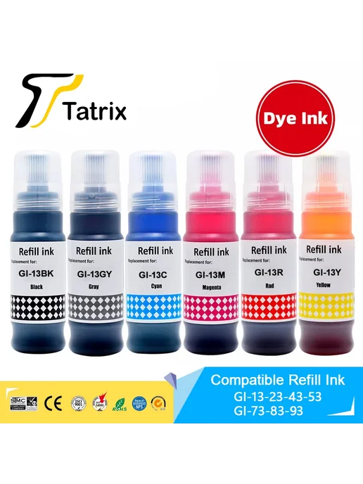 Tatrix International Tatrix GI-13 чернила для принтеров Canon PIXMA G510 G610 1pc, черный, фото 2