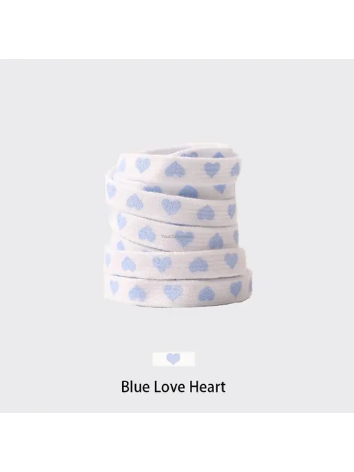 SMATLELF Шнурки для кроссовок Blue Love Heart, 180 см, синий