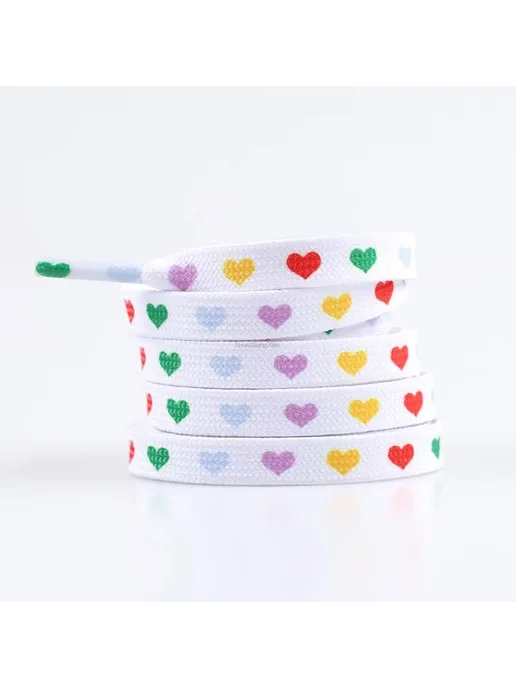 SMATLELF Шнурки для кроссовок Blue Love Heart, 180 см, синий, фото 6