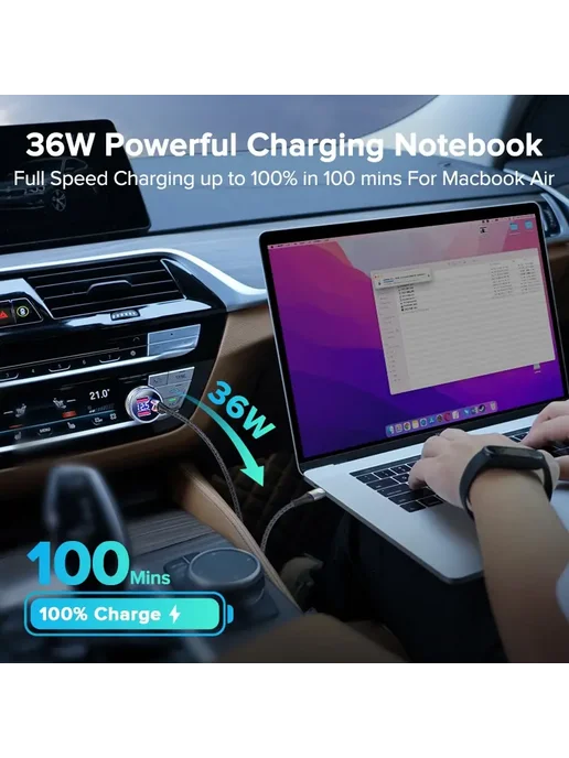 QOOVI Автомобильное Зарядное Устройство 80W PD USB Type C С, 80 Вт, фото 7