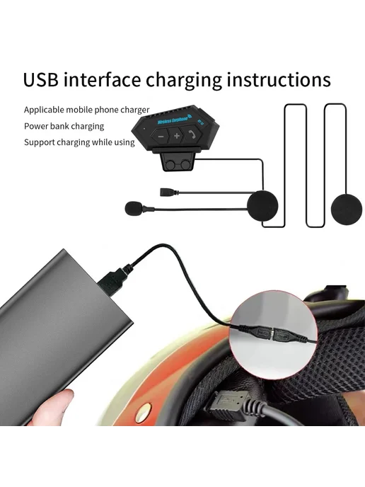 kebidumei Bluetooth гарнитура для шлема Y10 Hard Mic, черный, фото 4