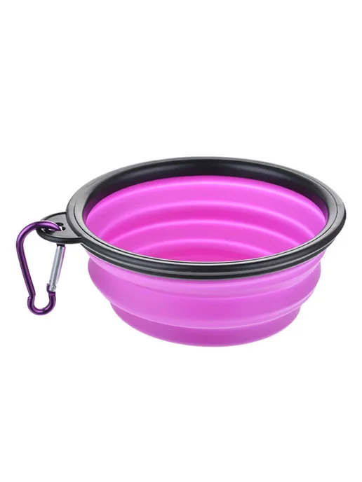 Складная силиконовая миска для собак VZZ Purple, фиолетовый