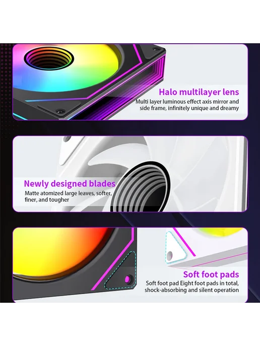 Нет бренда Корпусной вентилятор Prism 7 Pro ARGB, Цвет A, B, фото 6