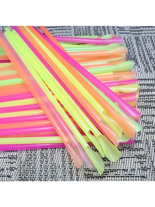 Нет бренда Клубничные ложки-соломинки для напитков 50Pcs Spoon Straws, 1000 шт, фото 3