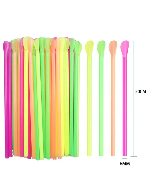 Нет бренда Клубничные ложки-соломинки для напитков 50Pcs Spoon Straws, 1000 шт, фото 7