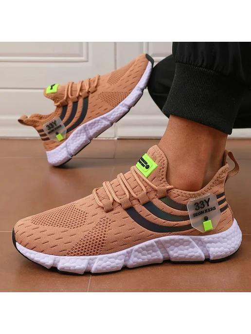 BIG RUNNING Мужская Спортивная Обувь, Легкая Дышащая Обувь С Сетчатым Ве, голубой, фото 2