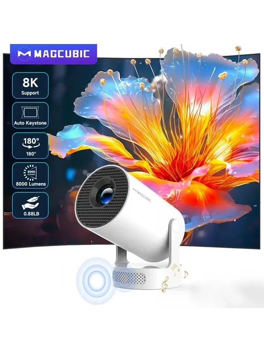 Magcubic Mini Проектор 8K WiFi 290ANSI Android 14 Серый, US, серый, фото 2