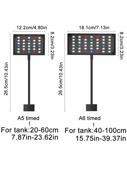 TUNFAN USB LED лампа для аквариумных растений A5 timed, вариант, фото 3