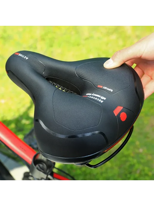 Нет бренда Велосипедное сиденье MTB кожаное красный синий желтый черный, синий, фото 2