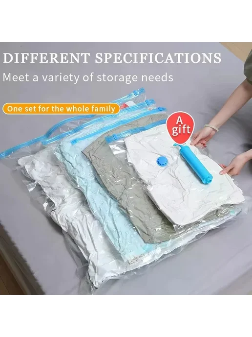 Белые вакуумные пакеты для хранения 5 шт (1J,2L,2M), 5 шт, 2 л, фото 3