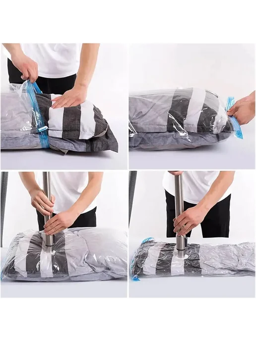 Белые вакуумные пакеты для хранения 5 шт (1J,2L,2M), 5 шт, 2 л, фото 7