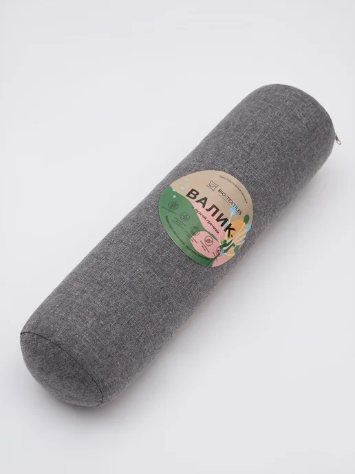 BIO-TEXTILES Валик для спины и шеи с лузгой гречихи 40х10 чехол рогожка, Набор Валиков спины шеи, фото 4