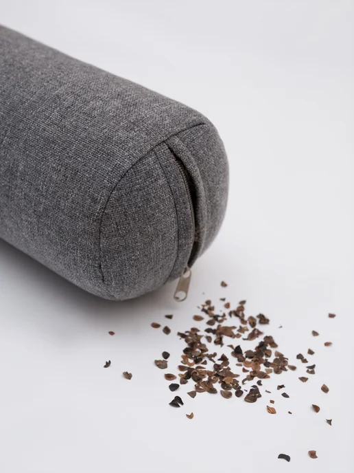 BIO-TEXTILES Валик для спины и шеи с лузгой гречихи 40х10 чехол рогожка, Набор Валиков спины шеи, фото 7