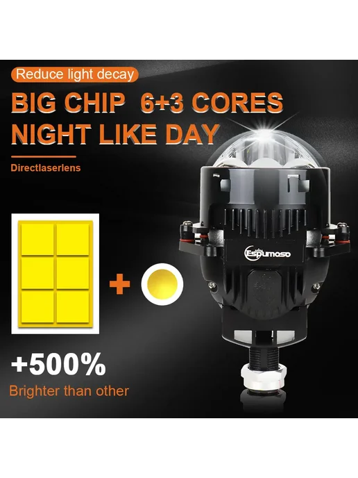 QIDEWIN Би-LED линзы для фар 3 дюйма 6000K 1PC-K204, вариант, фото 3