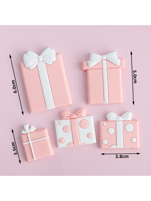 Нет бренда 3D медведь топпер для торта Розовый, Gift Pink 5pcs, 5 шт