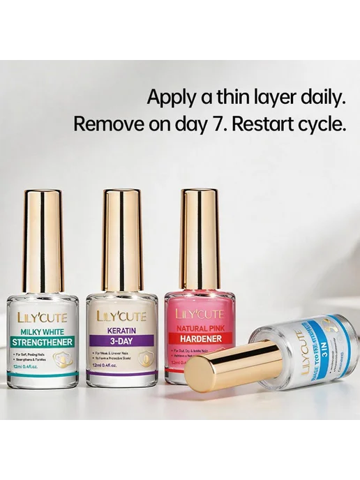 LILY'CUTE твердитель розовый для тусклых ногтей, розовый, фото 5