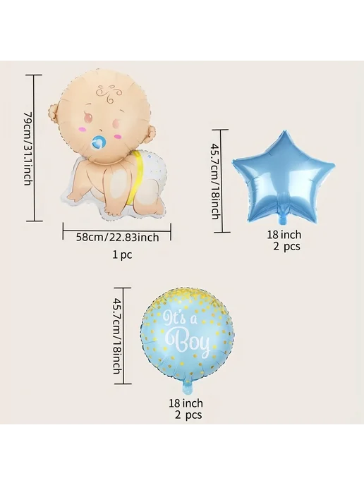 Шарики для новорожденного мальчика "It's a Boy", вариант, фото 3