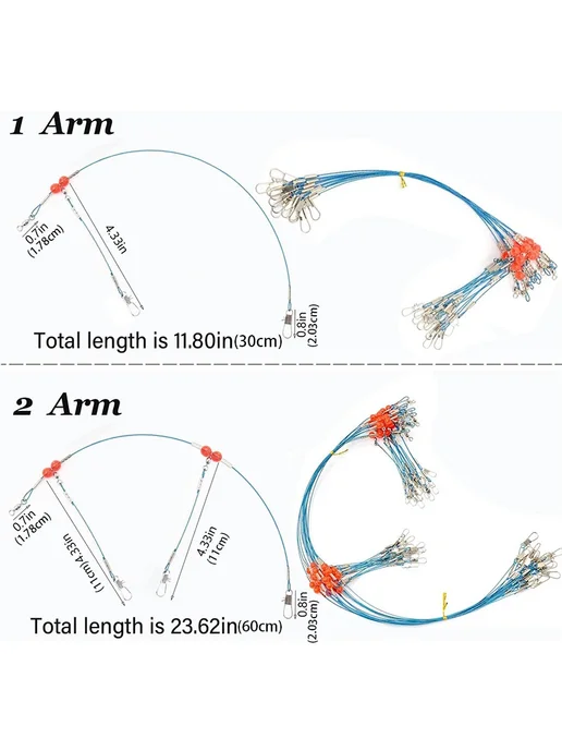 Нет бренда Leader Rig Синие рыболовные снасти из нержавейки blue-1arm-1, синий, фото 3