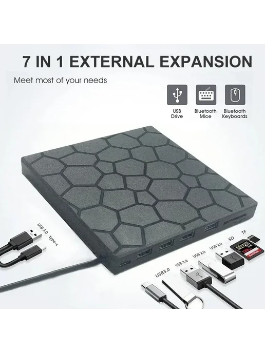 GGBEE Внешний оптический привод 7-в-1 DVD Burner, вариант, фото 3