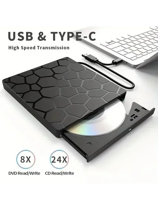 GGBEE Внешний оптический привод 7-в-1 DVD Burner, вариант, фото 4