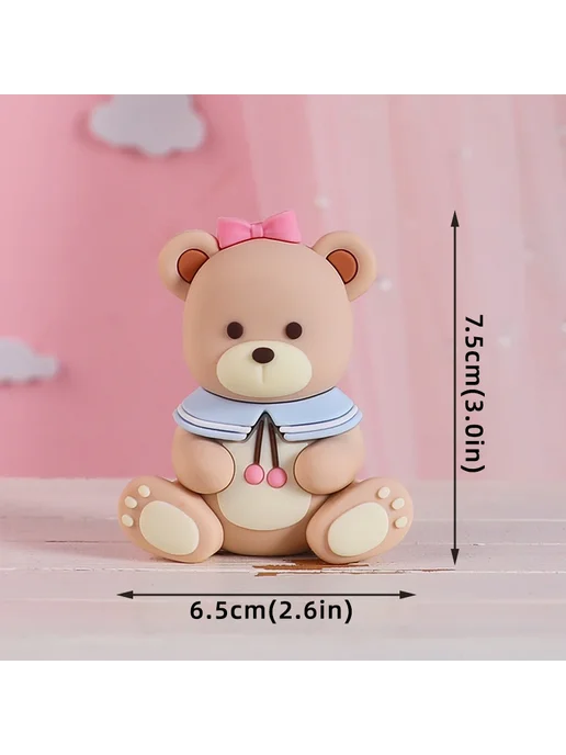 Нет бренда Фигурки медведей для торта ПВХ Коричневый, Bear Style 8, коричневый, фото 5