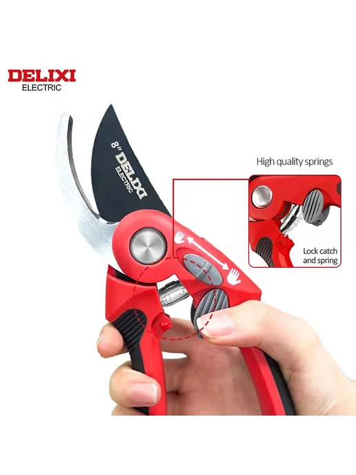 DELIXI ELECTRIC Электрические секаторы DELIXI из нержавеющей стали DHGDP08, красный, фото 4