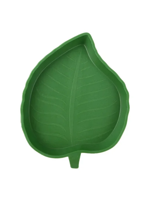 Нет бренда Пластиковая кормушка для рептилий Green PET форма листа L, зеленый, в упаковке 36 г