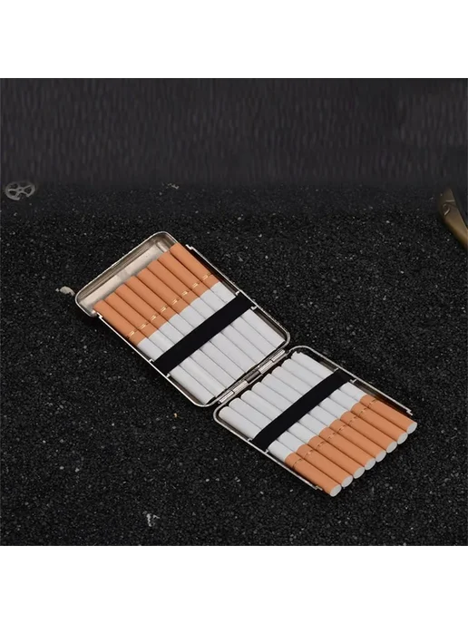 Нет бренда Металлическая гравированная коробка для сигарет sliver, golden, фото 6