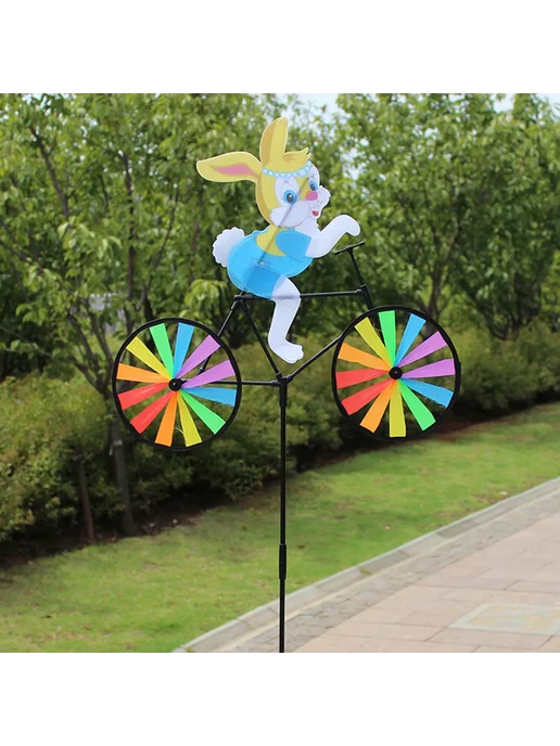 Нет бренда Садовый декор Заяц на велосипеде, цвет Rabbit, вариант, фото 3