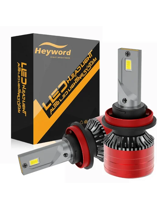 Heyword Светодиодные лампы H11, 390W, 129000LM, 6000K, 12V (2 шт.), 390 Вт, фото 2