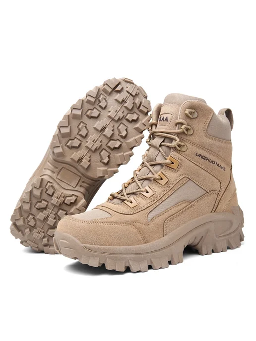 DASDOS Мужские Тактические Ботинки, Дышащие Водонепроницаемые Поход, бежевый