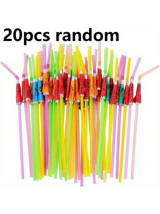Нет бренда Соломенные зонтики для коктейлей, 20 шт, цвет 20pcs, 20 шт, 20 шт
