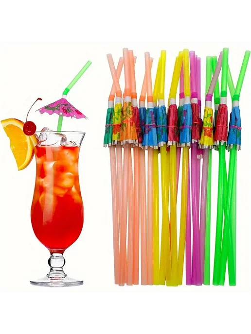 Нет бренда Соломенные зонтики для коктейлей, 20 шт, цвет 20pcs, 20 шт, 20 шт, фото 2