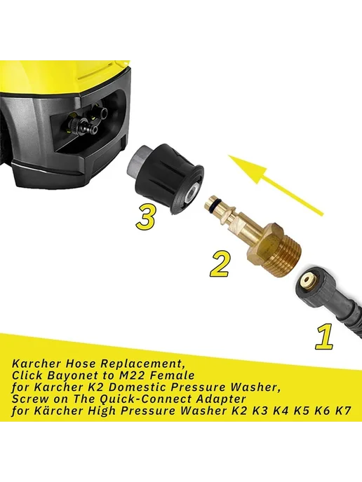Нет бренда Быстросъемный адаптер латунный M22-14мм Karcher K2-K7, MULTI, вариант, фото 4