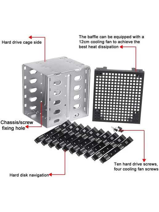 Ninth World Корпус для жестких дисков HDD Cage Rack 5.25'' н, серый, фото 6