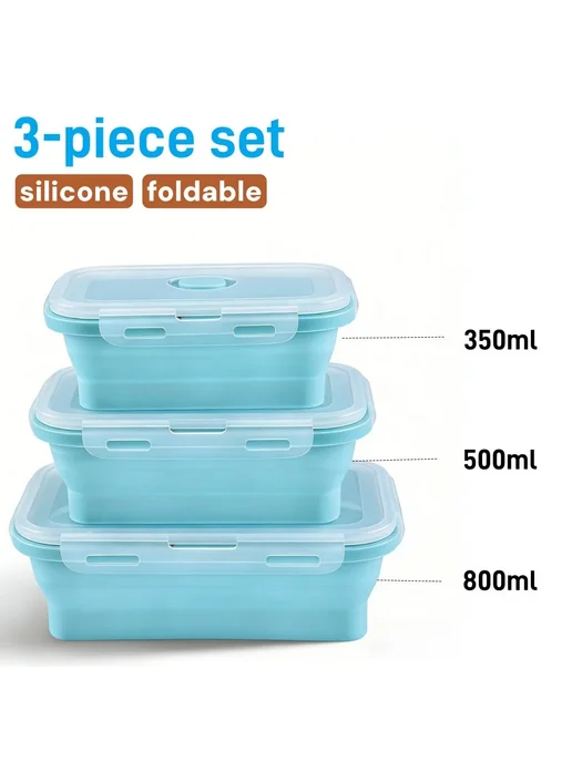 Нет бренда Двухуровневый ланч-бокс Bento silicone 3et, вариант