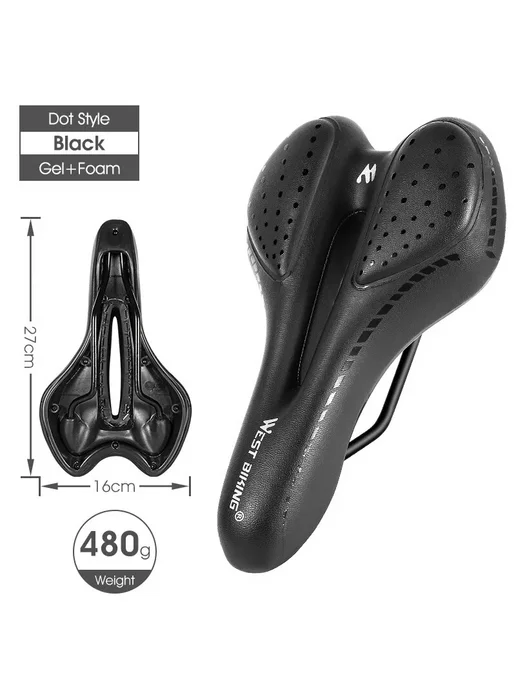 West Biking седло Dot Style Black, гель+пена, черный